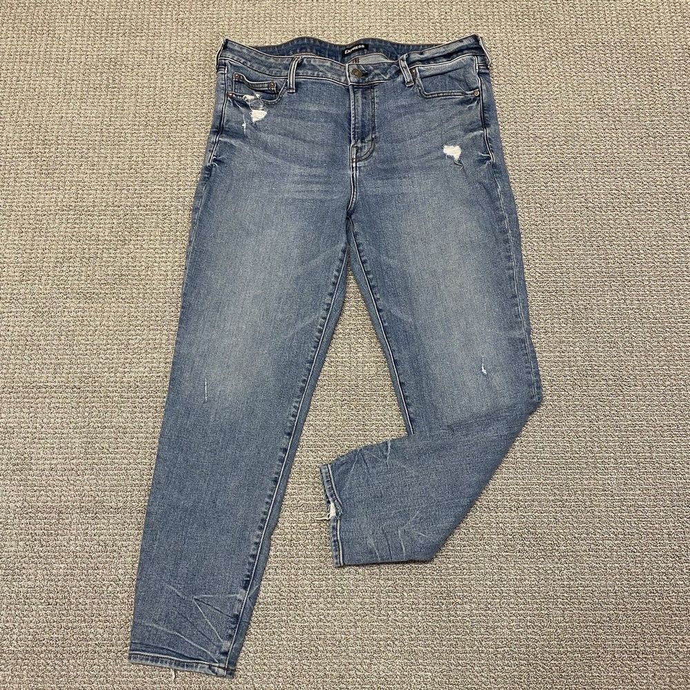 Express Jeans Slim Skinny Jeans Mens Size 32x32 Mid Wash Blue Stretch Denim